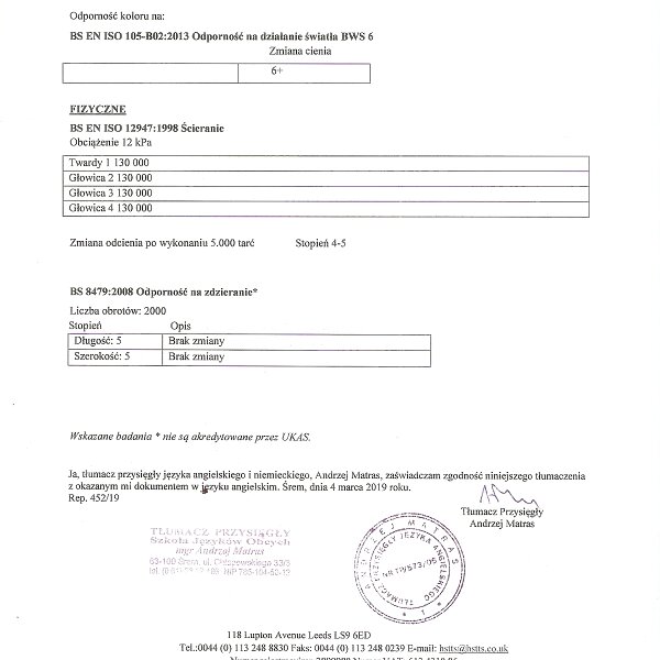 era - odpornosc koloru na swiatlo BS EN ISO 105 B02 2013 str 2